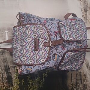 UnionBay colorful geometric fun owl full size backpack travel bag